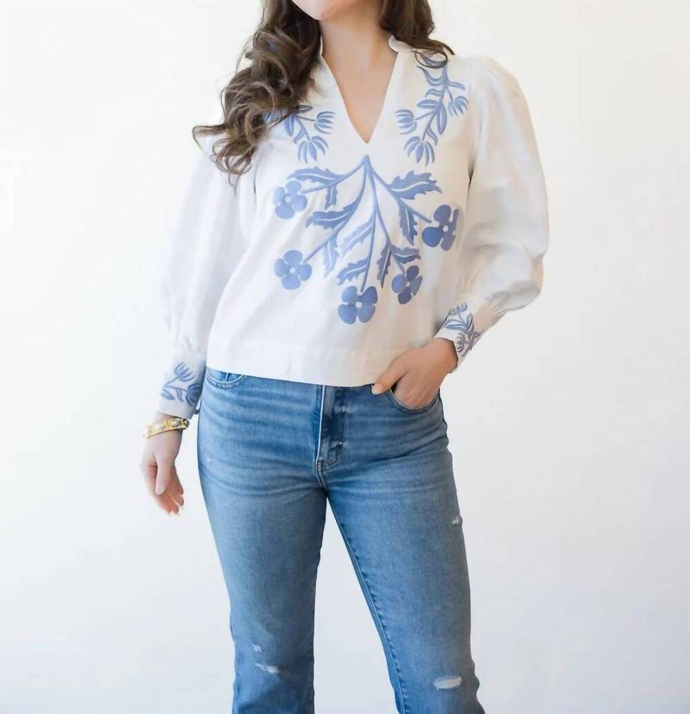 NEW EMILY MCCARTHY women's hampton top in dutch tile